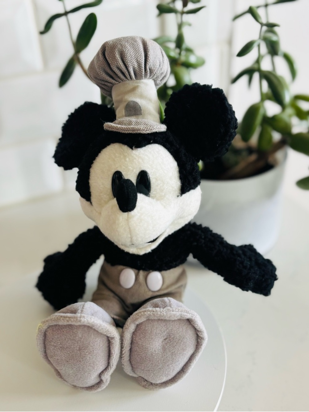 Disneyland Parks Vintage Style Steamboat Willie Mickey Mouse Plush